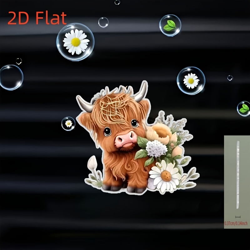 TEMU 2d Acrylic Flat, A Lovely Highland Car Air Freshener - Acrylic Car Air Conditioner Fragrance Diffuser - 2d Car Pendant Dual Use - Perfume Accessories