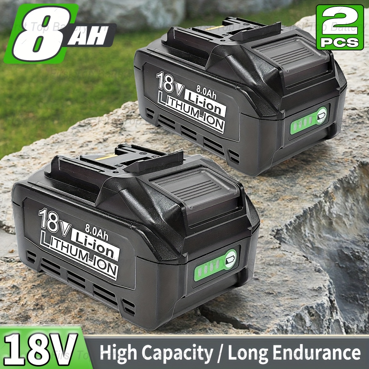 TEMU Ensemble de deux batteries 18V 8.0Ah BL1860 compatibles avec les modèles Makita BL1860B, BL1860B-2, BL1850, BL1850B, BL1840, BL1840B, BL1830,