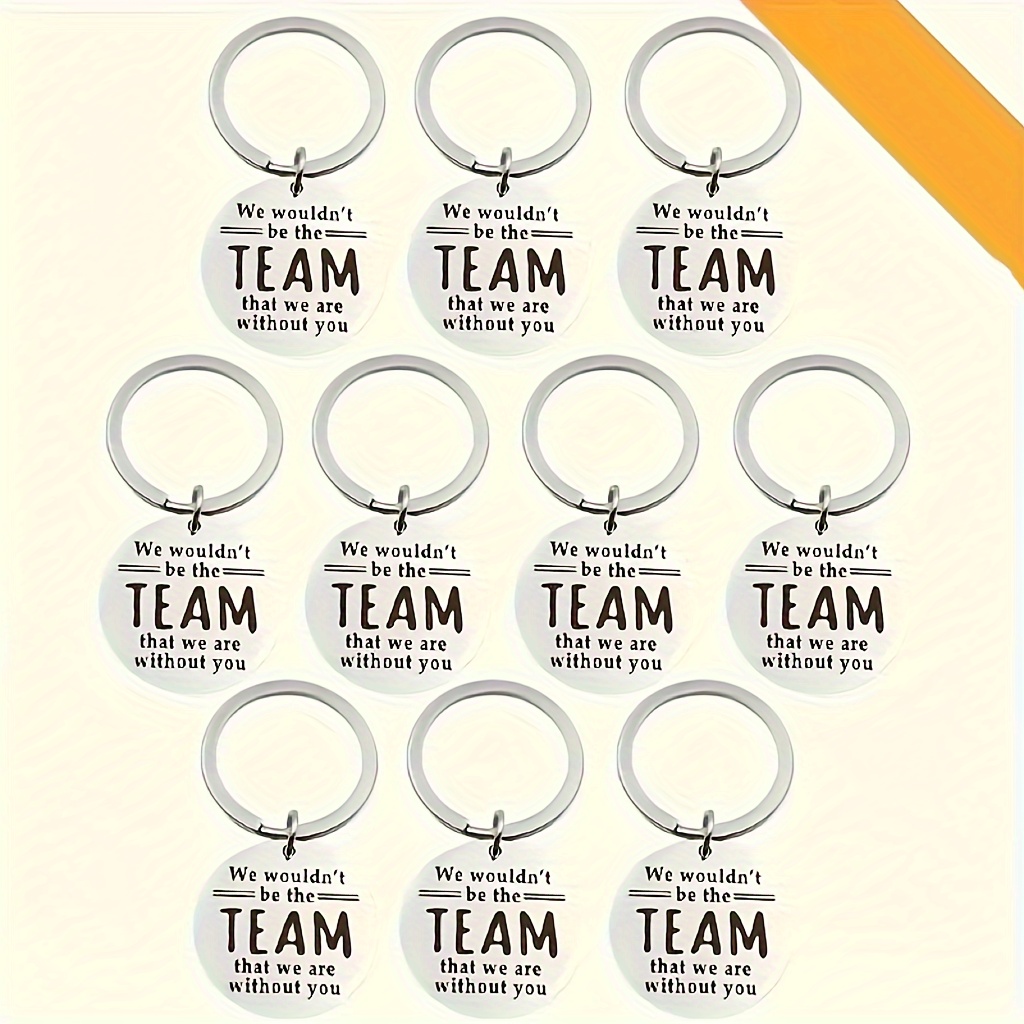 

15pcs Stainless Steel Keychain Gift Set For Employees & Team , Metal Circle Pendant, Funky Style Appreciation Keepsake For & - Non-braided, Engraved "we Wouldn't Team That " - Party Favors &