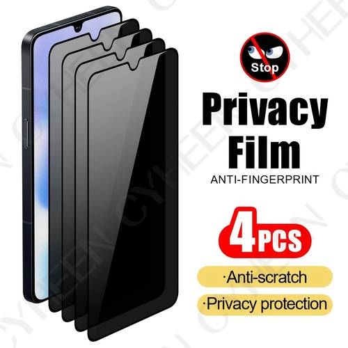 4pcs phone screen protector for samsung a16 a06 a05 a15 4g a25 privacy protective film a35 a55 a04 a14 4g tempered glass smartphone a34 a54 5g a04e a14 5g a15 5g a05s