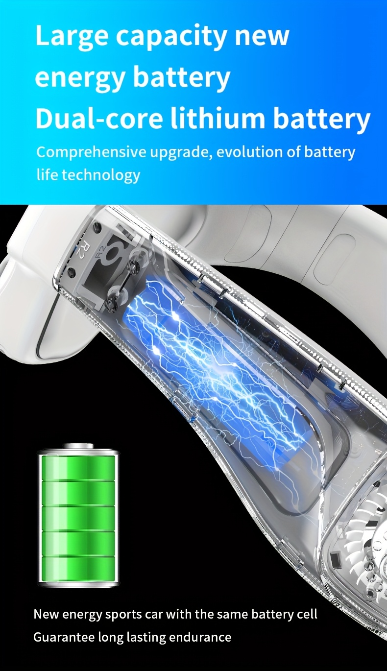 5200Mah Neck Fan, Portable Air Conditioning Fan, Ergonomic Personal Cooling Fan, Type-C Rechargeable, 3D Airflow Wearable, LED Screen, 3 Modes, a Gift for Men And Women, Suitable for Outdoor Travel And Indoor Use