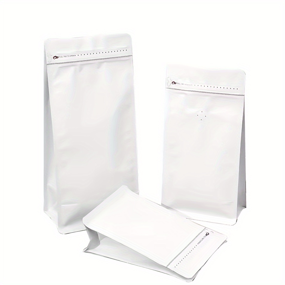 100pcs leak proof self sealing coffee bags with one way     beans nuts dried fruits tea storage
