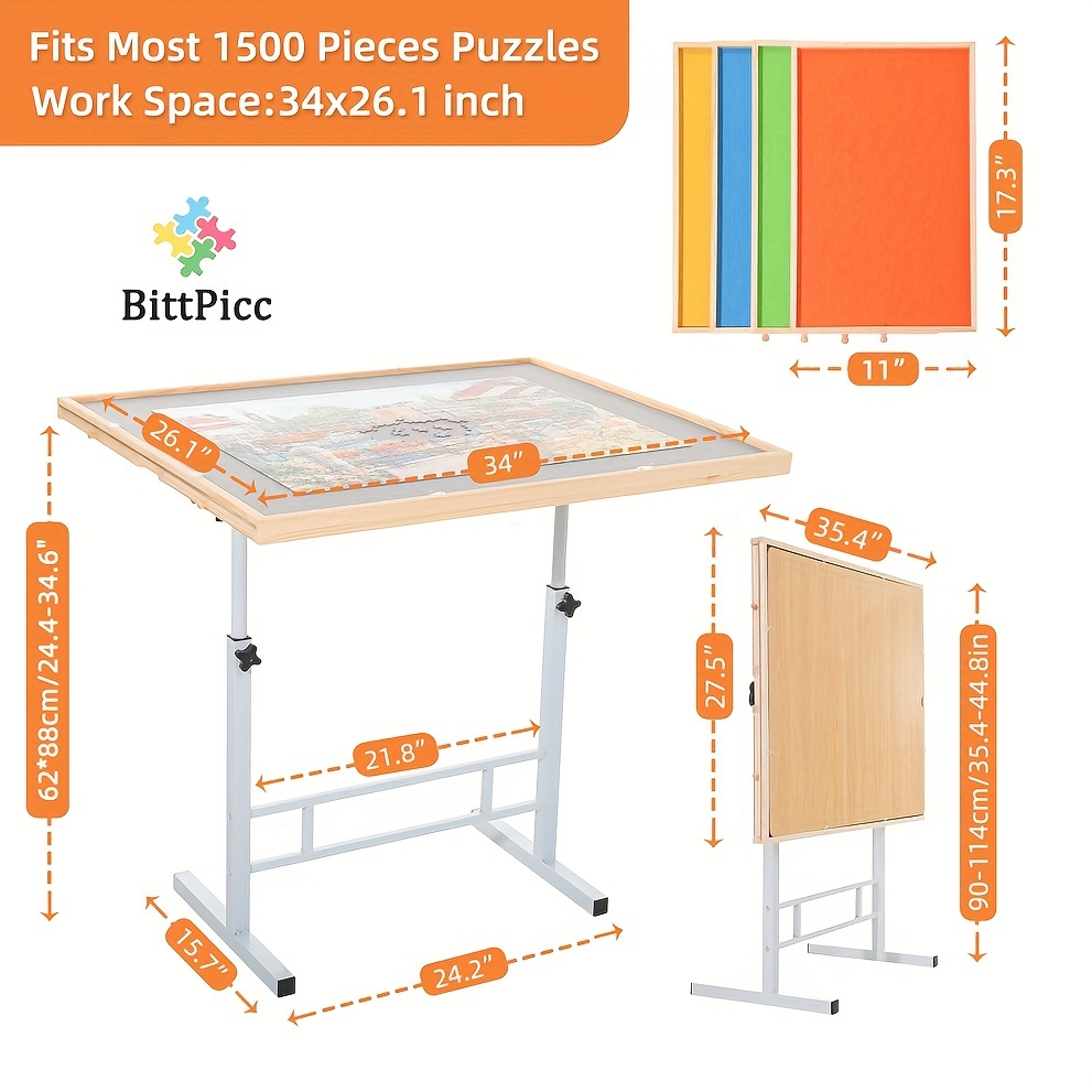 Table Puzzle 1500 Pièces Table à Puzzle Réglable G TALECO GEAR 1500 Pièces – 5 Angles, Tiroirs, Roulettes, Housse – Parfaite Pour Adultes
