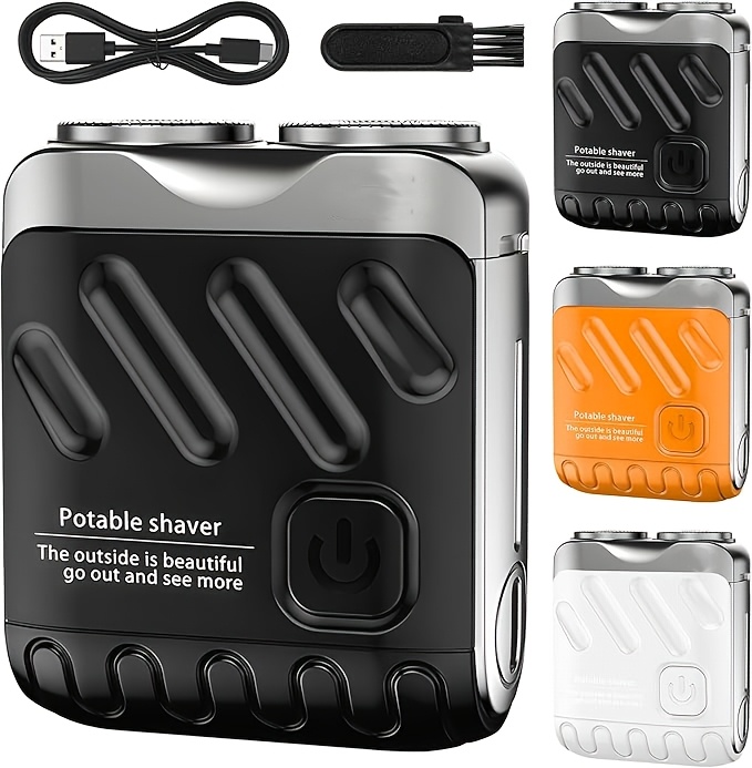 portable electric shaver for men mini usb rechargeable beard trimmer with long lasting battery 2 blades operation details 5