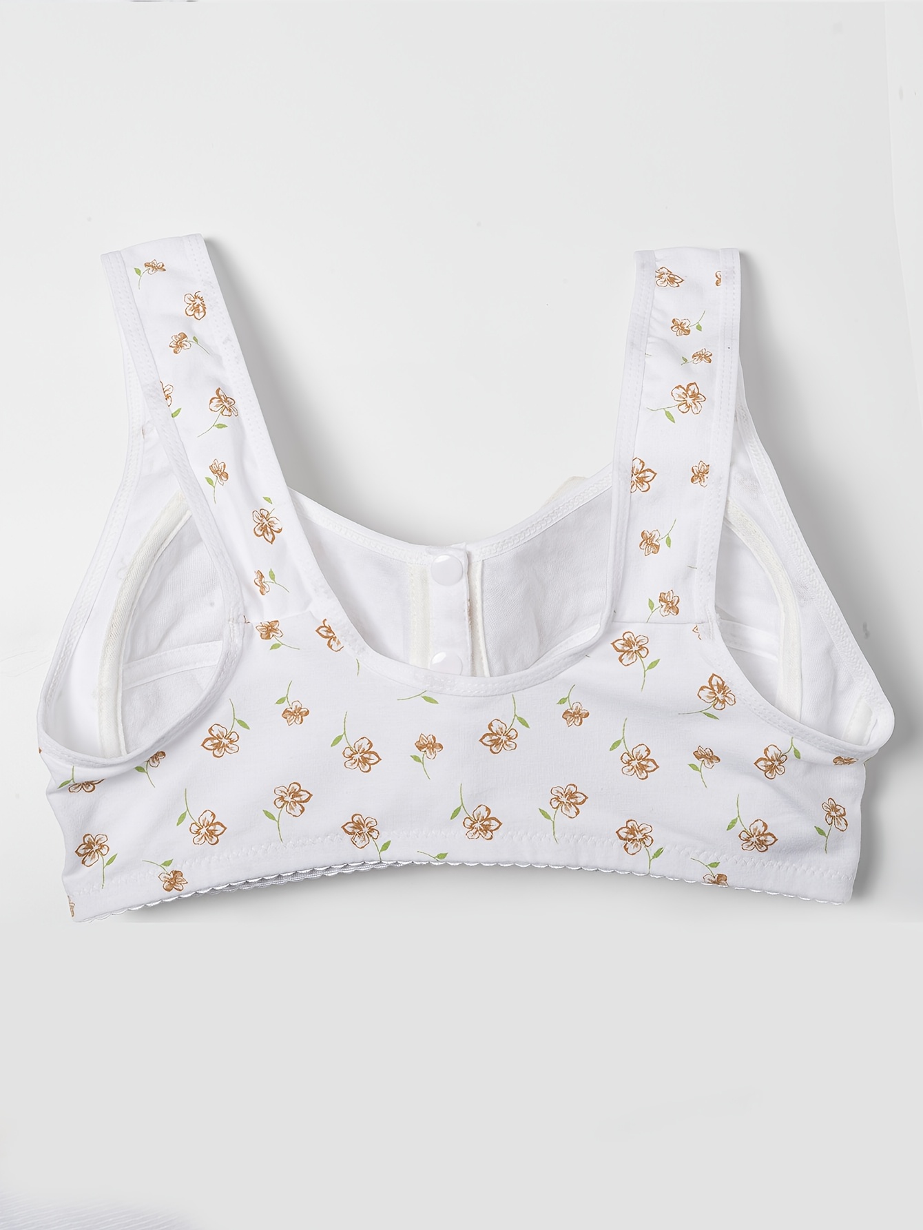 Women's large size four seasons random print vest underwear, soft, comfortable and breathable front button underwear