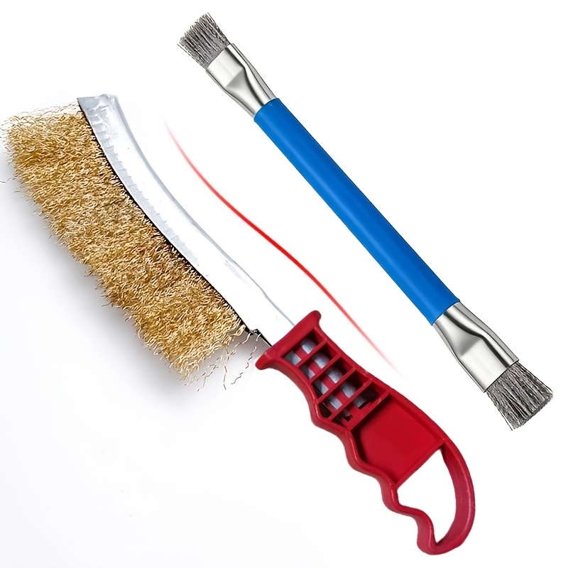 TEMU Lot de 2 brosses métalliques multifonctionnelles de couteau pour enlèvement de la rouille industriel, nettoyage et détachage et