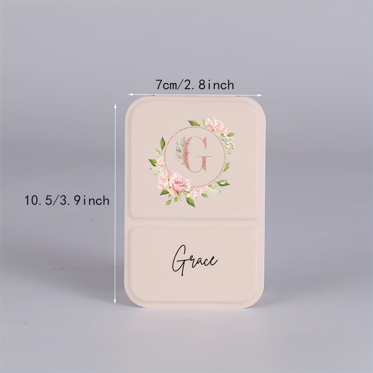 TEMU Specchietto da trucco personalizzato con e da matrimonio, 1 pezzo, un mini specchio portatile con funzione di supporto, un articolo da viaggio