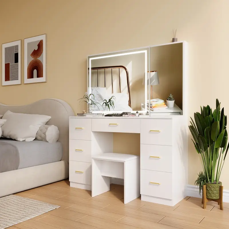vanity set lighted mirror extra large mirror makeup vanity - Temu vanity set lighted mirror extra large mirror makeup vanity - Temu