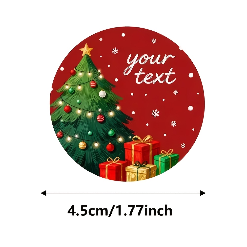 TEMU 60/30pcs Personalized Custom Text Christmas Stickers, With Golden Stars, Red Gifts, And Festive Christmas Tree Patterns, Gift Box Decorations,