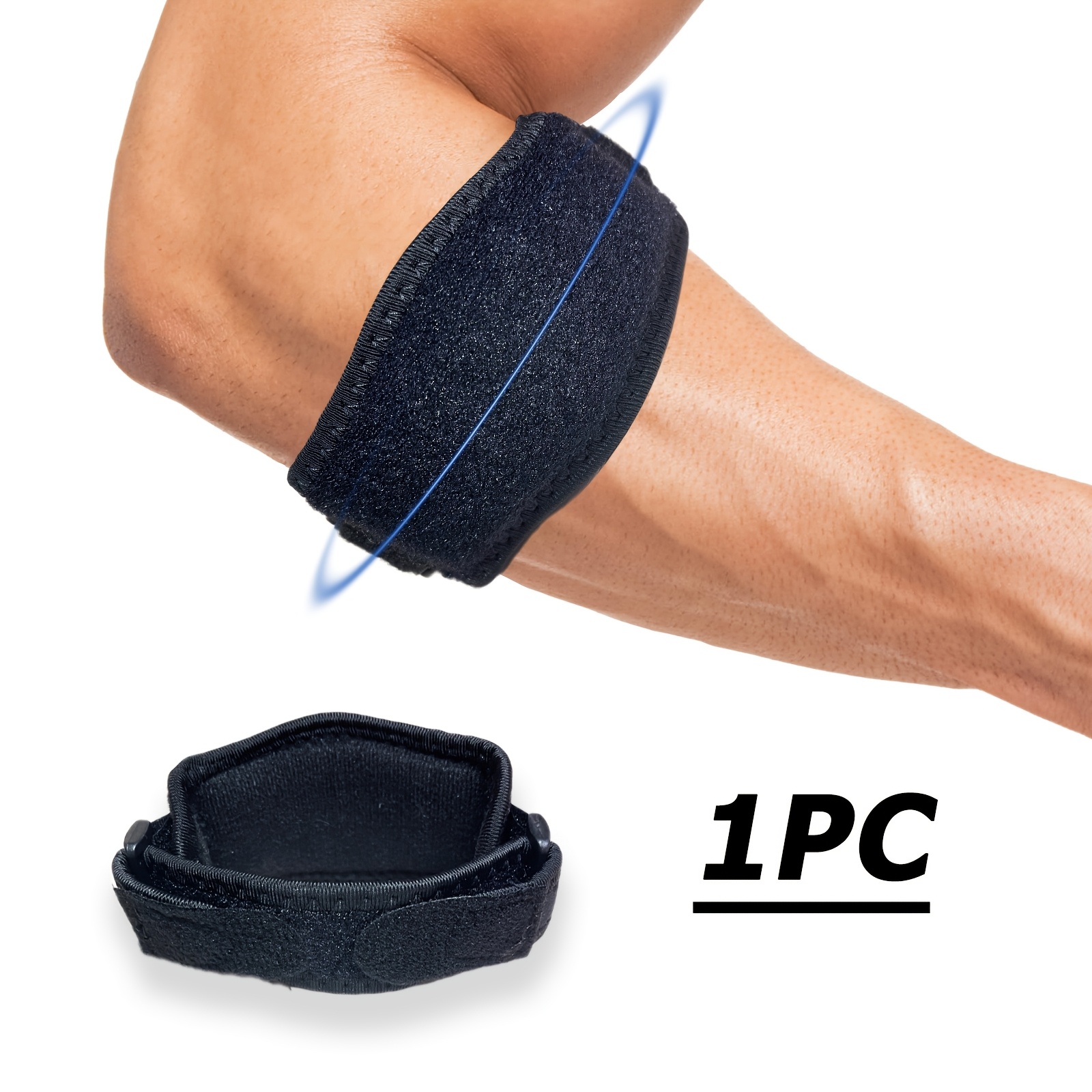 Image of 1pc Adjustable Elbow Compression Straps, Daily , Tennis Elbow Brace For Fitness, Tennis, Golf, Basketball And More, Perfect Gift For Valentine's Day, Birthday, Mother's Day And Other Festivals