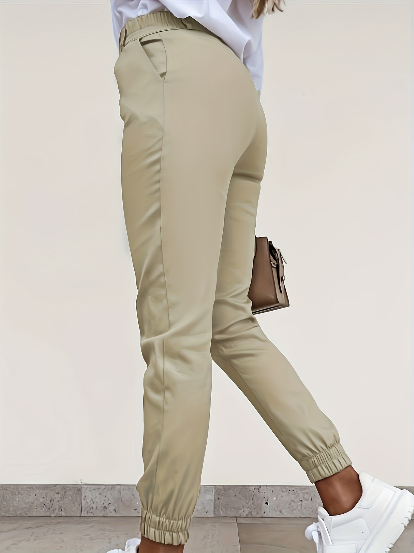 Womens Pants Fashion Casual High-Rise Slant Pocket Tapered Pants for Home  Office : : Clothing, Shoes & Accessories