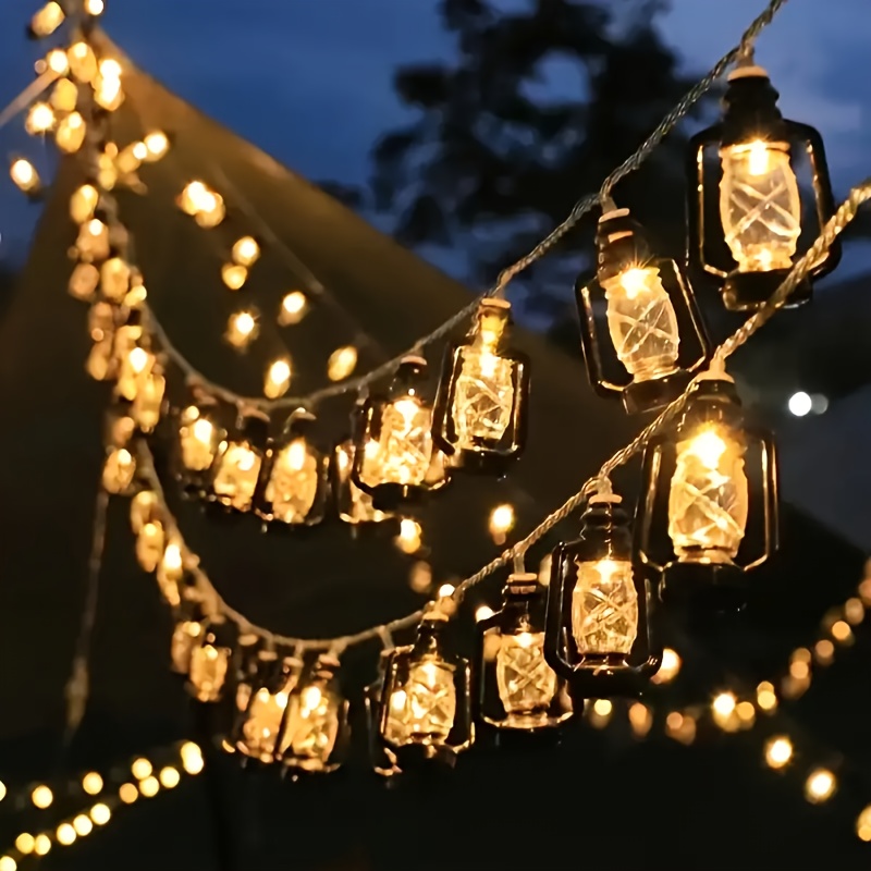 1 pack black oil lamp string lights battery powered fairy tale string lights bedroom living room party wedding courtyard home   supplies party decoration ramadan festival decoration warm white ramadan