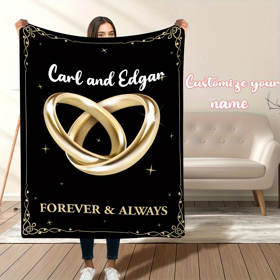 

Personalized Blanket: And & - 65" X 165cm