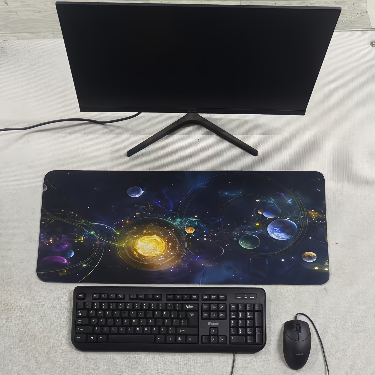 TEMU Suitable For Design Mouse Pad - Vivid Solar System And Universe Pattern, Polyester Fiber, Ideal For Office, Gaming, Or Birthday Gifts,