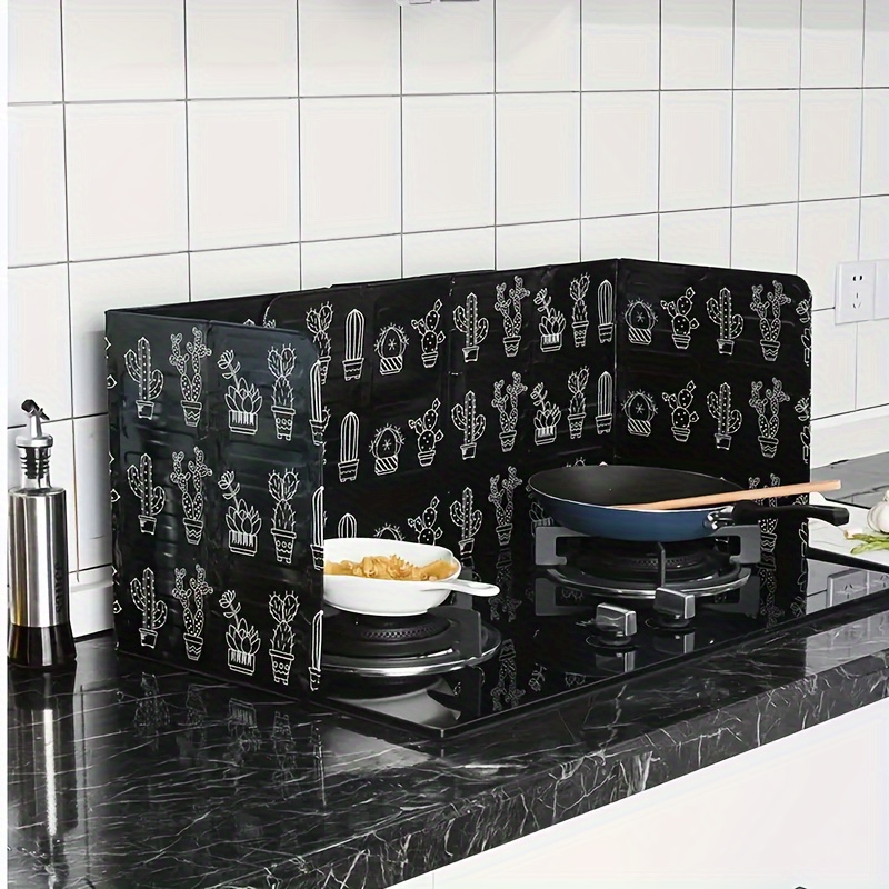 

1pc Heat-resistant Aluminum Kitchen Splash Guard - Oil Proof, Ideal For Home Stoves