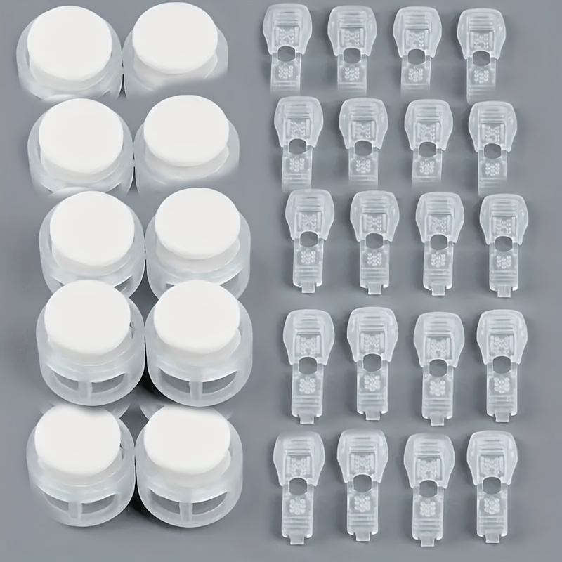 E-shop 30-teiliges Set (20 und 10 Brotclips) Kein Schuhbinderfaden notwendig, Unisex Schuhzubehör, Brot-Feder-Schnalle Schuhbinderfaden-Verschluss ohne