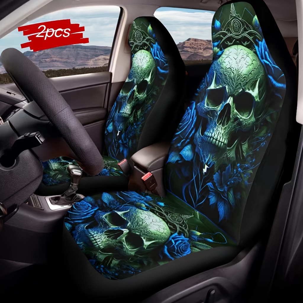 Universal Fit Skull Pattern Car Covers 2 Set Skull SUVs