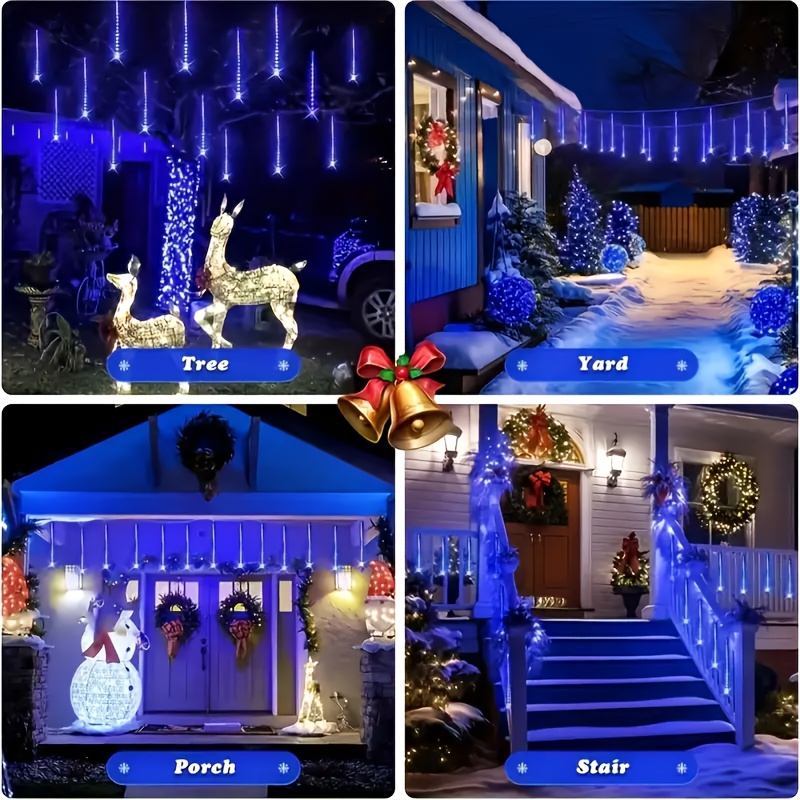 customer   usb christmas meteor shower lights outdoor garden lights 192pcs led thanksgiving christmas halloween wedding christmas tree decoration union lights details 6