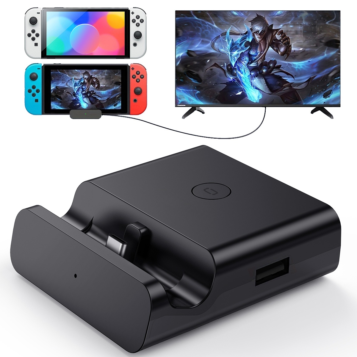 Docking Station For , Usb C To 4k Hdtv Multiport Adapter, Portable Pd Charger Dock For Switch And Oled, Ideal For Switch Additions