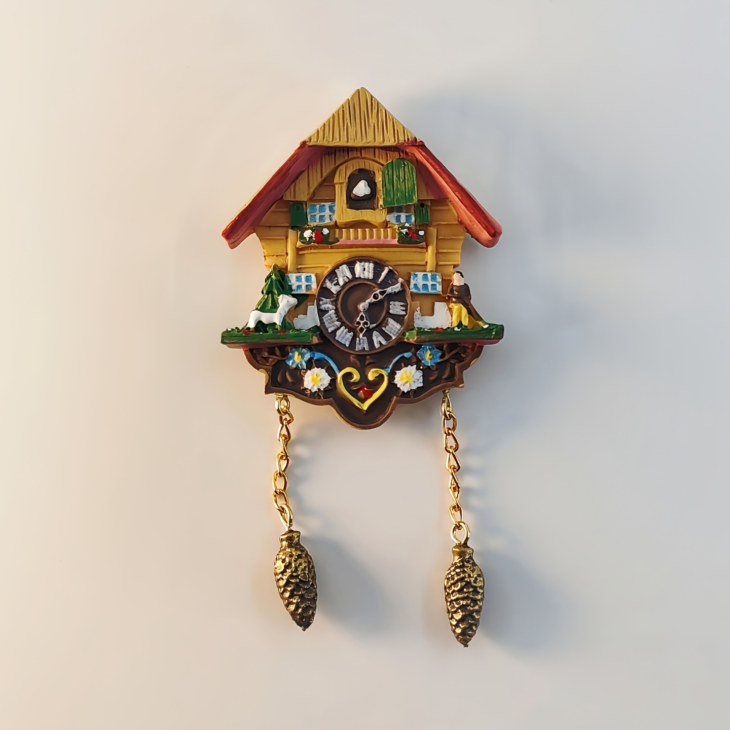 TEMU 1 pièce, Horloge Suisse, Décoration d'intérieur, Peinture à , Artisanat 3D, Souvenirs touristiques, Autocollant magnétique pour réfrigérateur,