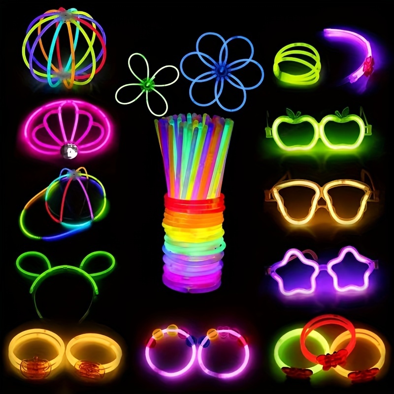 

Yethke 100pcs Party Glow Sticks Bulk - Festive Supplies For Ages 14+, Non-toxic Light Up Sticks With Connectors For Birthday Parties, Decorations, Assorted Colors
