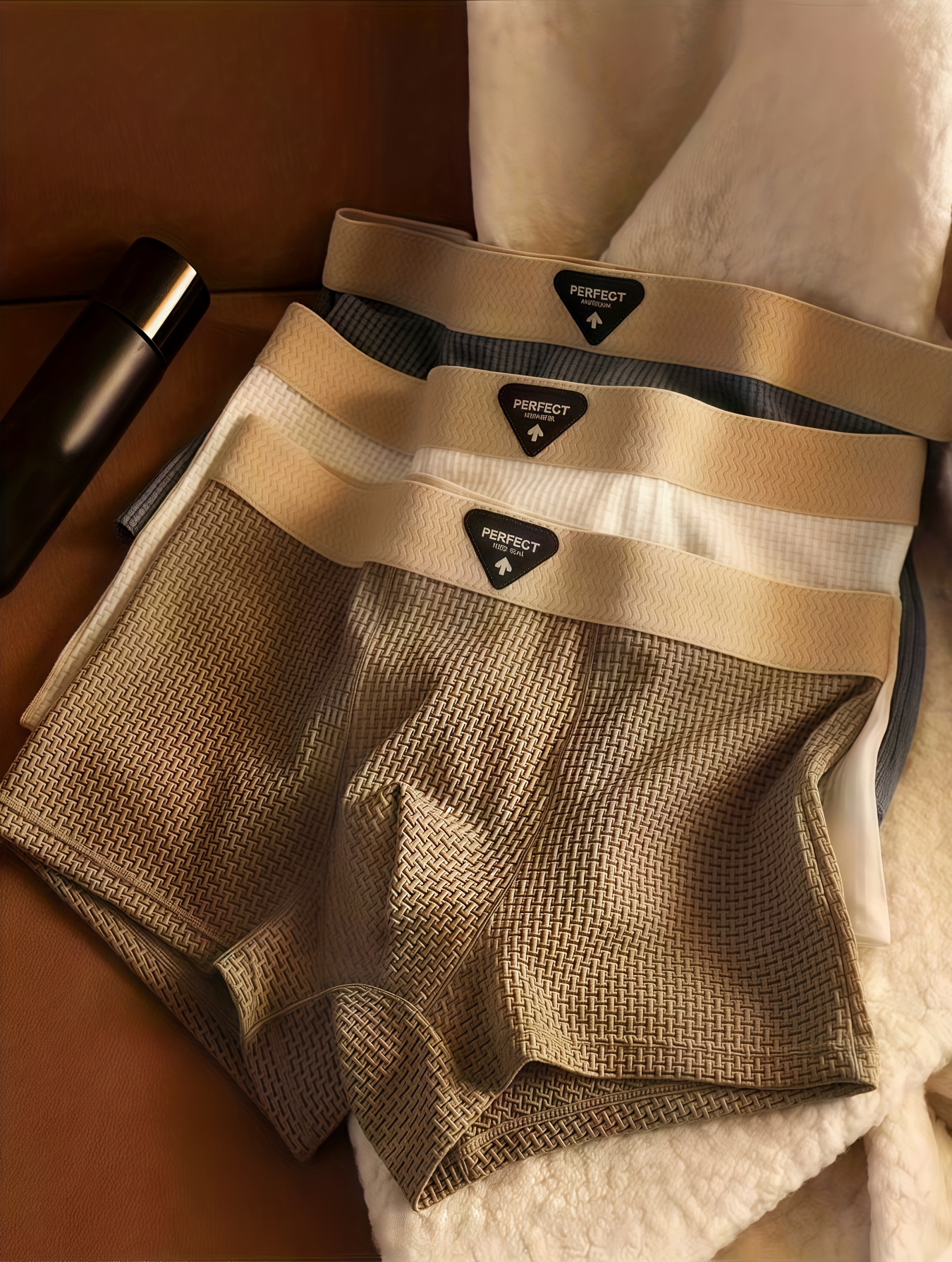 Men's Solid Boxer Briefs | 3-Pack Coffee Gray White Underwear