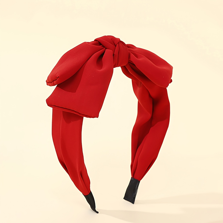1pc Solid Color Bow Headband Nightclub Party Role-play Tying Outfit Hairband Face Washing Anti-slip Tying Headband