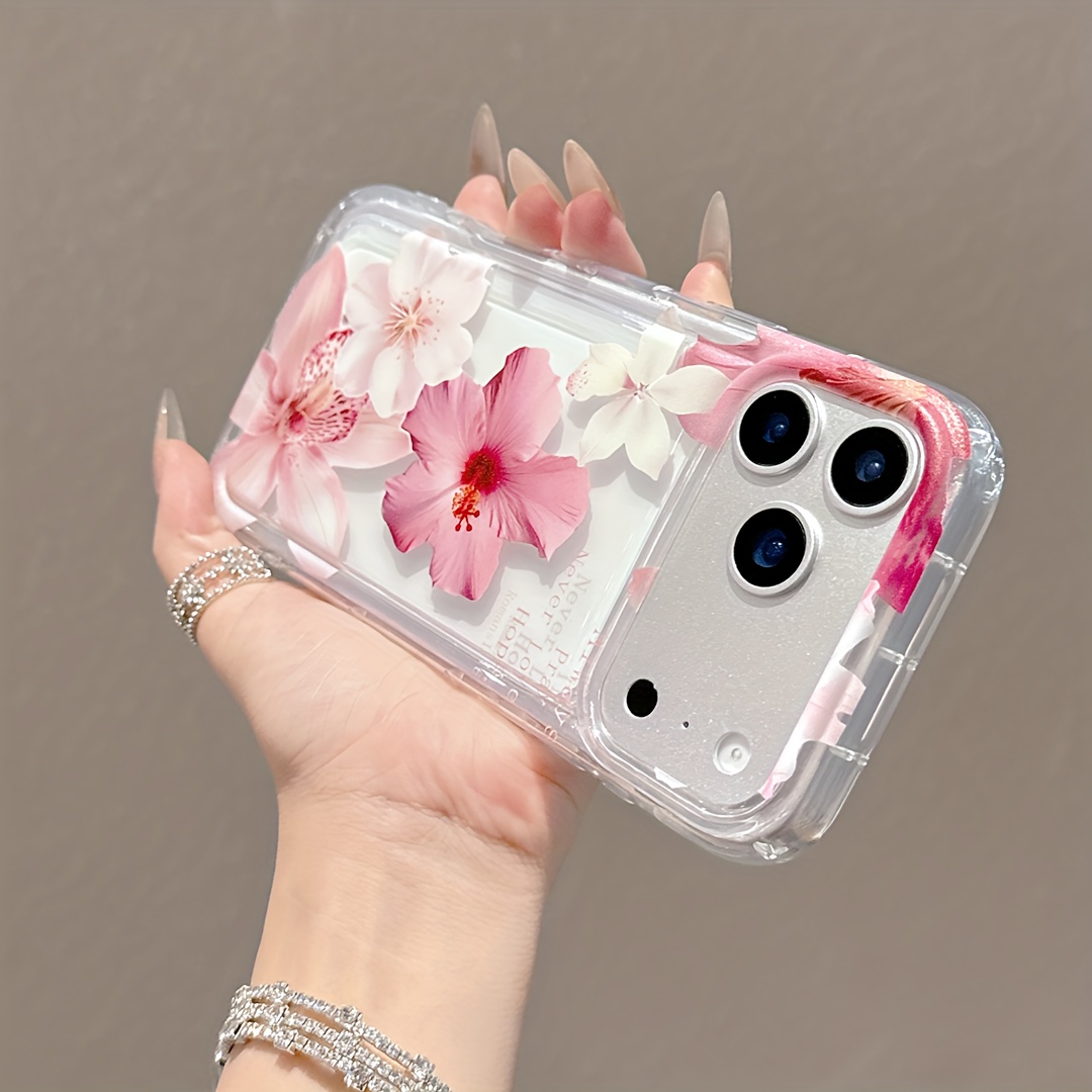 E-shop Handyhülle: 1 Stück, schöne Blütenblätter langsam aufblühende transparente Handyhülle, geeignet für iPhone 17 16 15 14 13 12 11 Serie