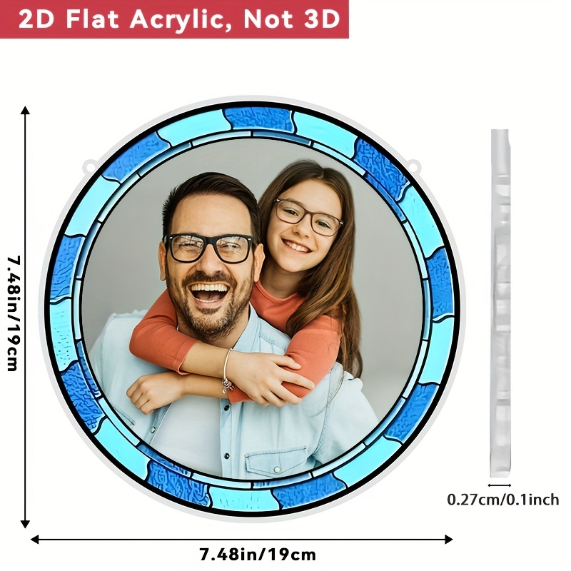 E-shop 2D Flache Acryl Garten Sonnenfänger mit individuellem Foto, Romantisches Valentinstagsgeschenk, Außendekoration mit Liebesmotiv, Perfektes