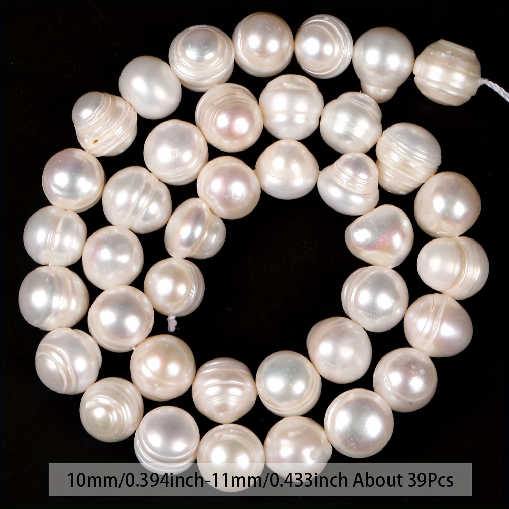 Image of 1 Strand 4mm-11mm About 39-80pcs Freshwater Round Freshwater Pearls Beads Loose Spacer Beads For Jewelry Making Diy Bracelet Necklace Handmade Accessories About 15inch