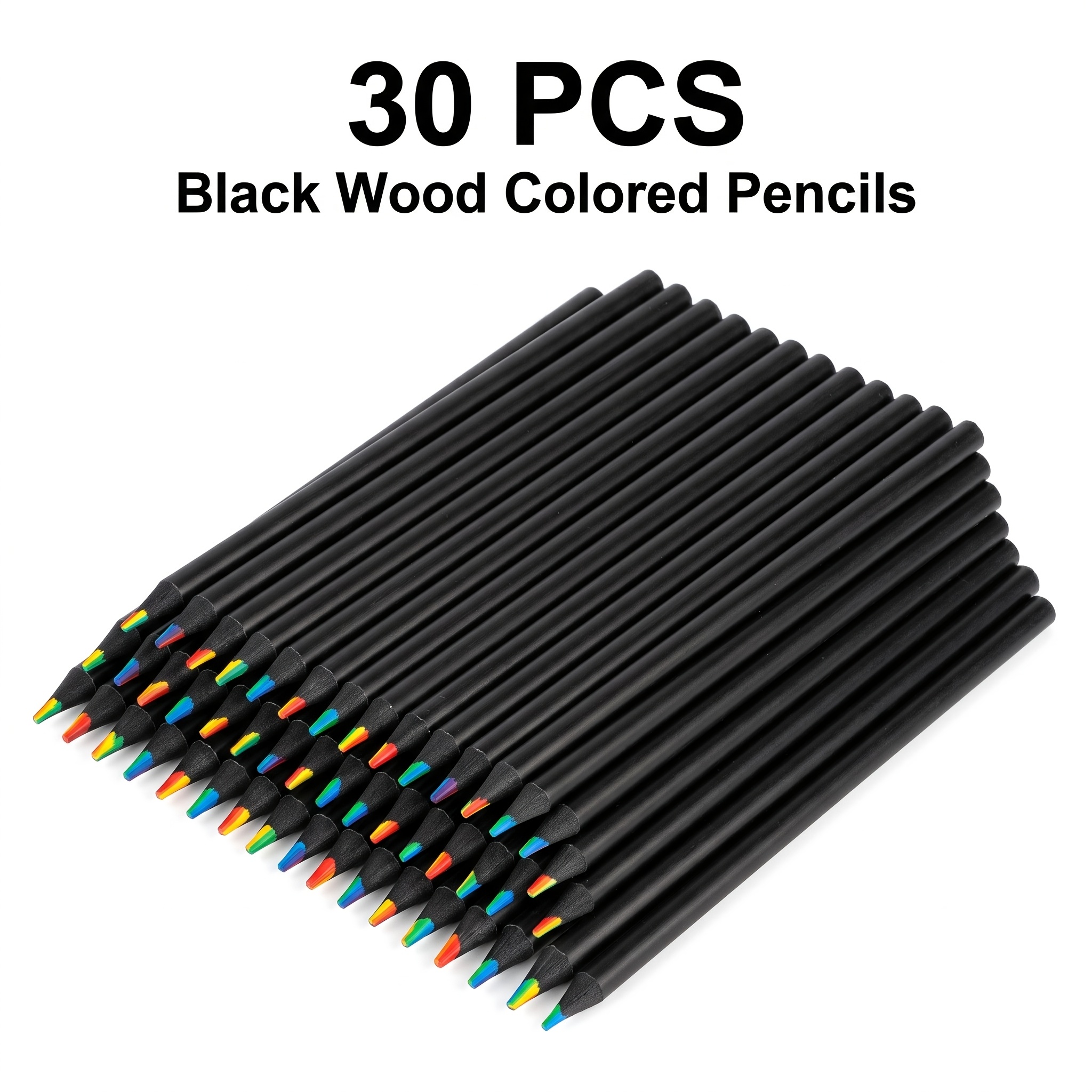 TEMU Lot de 30 crayons de couleur à couleurs multi-fils en , richement colorés et lisses pour une application facile, adaptés à la peinture, au , au