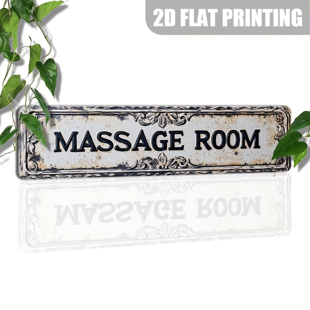 

Vintage Style Massage Room Decorative Aluminum Sign - Wall Hanging Plaque With Durable Craftsmanship, Ideal For Home, Garage, Porch And Family Themed Decor - Multipurpose Gift Item (15.7" X 3.9")