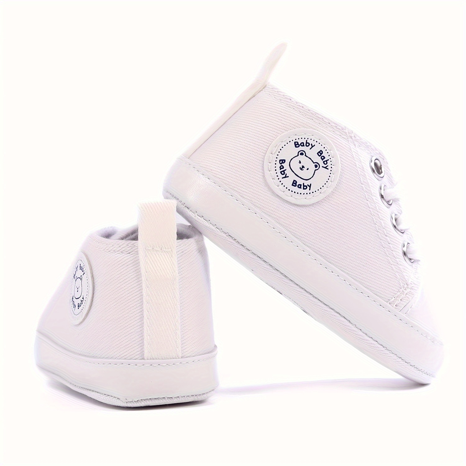 RABEISIR Baby ' Toddler Walking Shoes - Soft Canvas Sneakers with EVA Cushion, Adjustable Lace-Up Low-Top Design, 4-Color Options (White/Pink/Black/Red) for All-Season Casual & Party Wear, Party Toddler Sneakers | Classic Sneaker Design | EVA Cushioned Sole, Toddler Shoes, RABEISIR