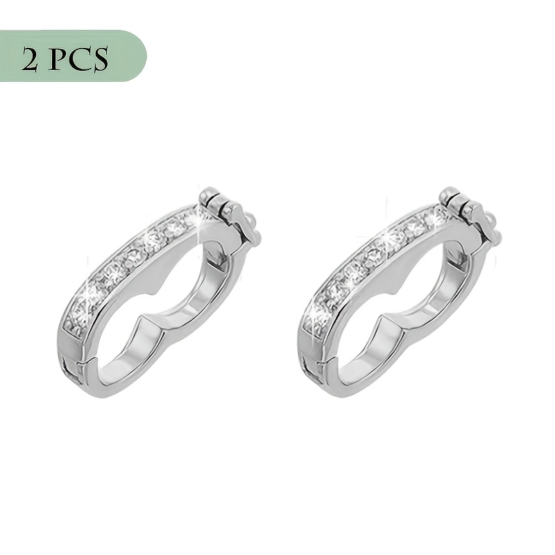 2pcs Necklace Shortening Clasp With Pearl- Connector, Suitable For Jewelry Making, Inlaid Jewelry Clasp, For Pendant Connection And Chain Fixation
