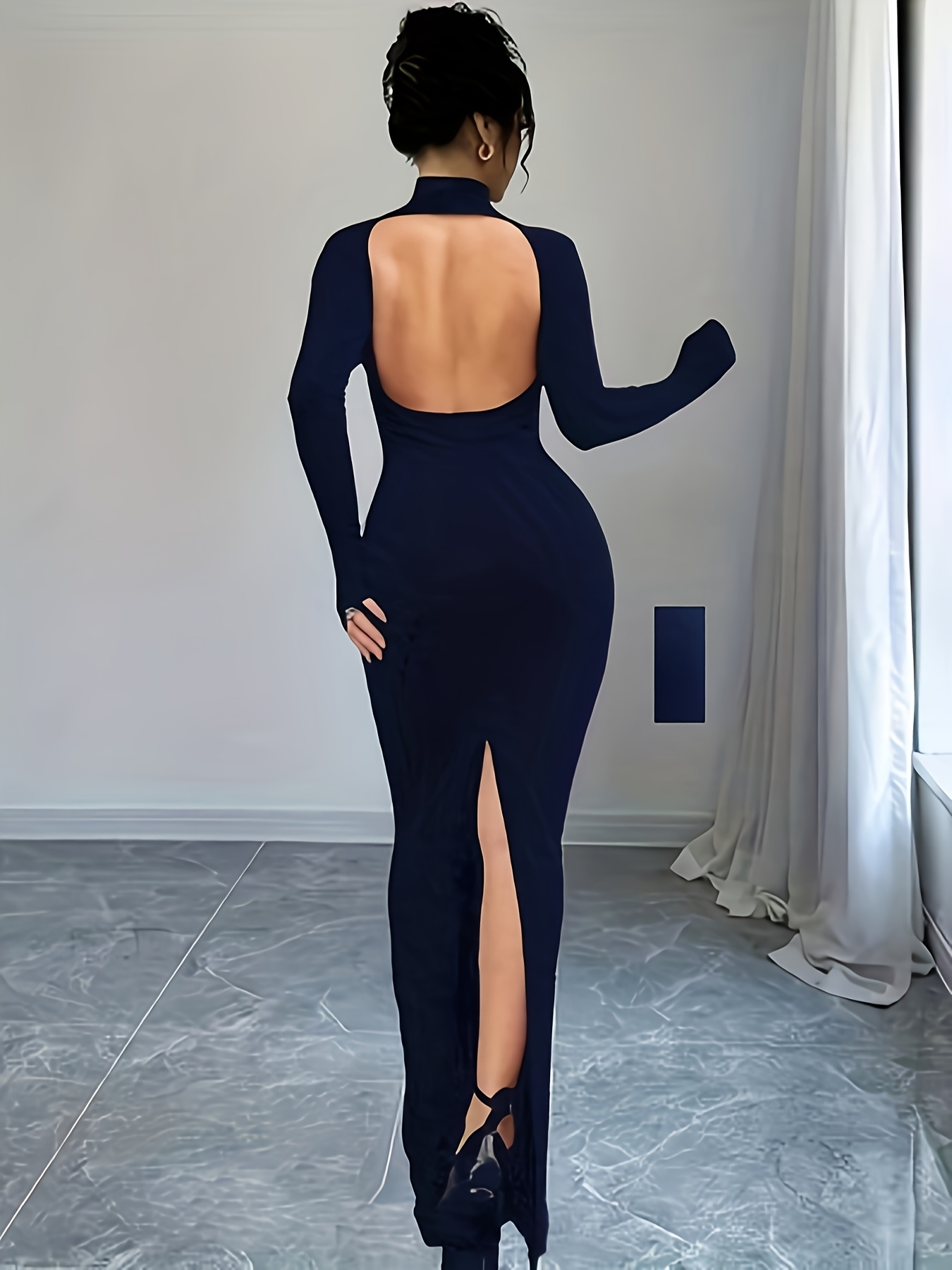 wedding dress fitting day Women Plus Size Brown Bodycon Fitted Dress main image 0