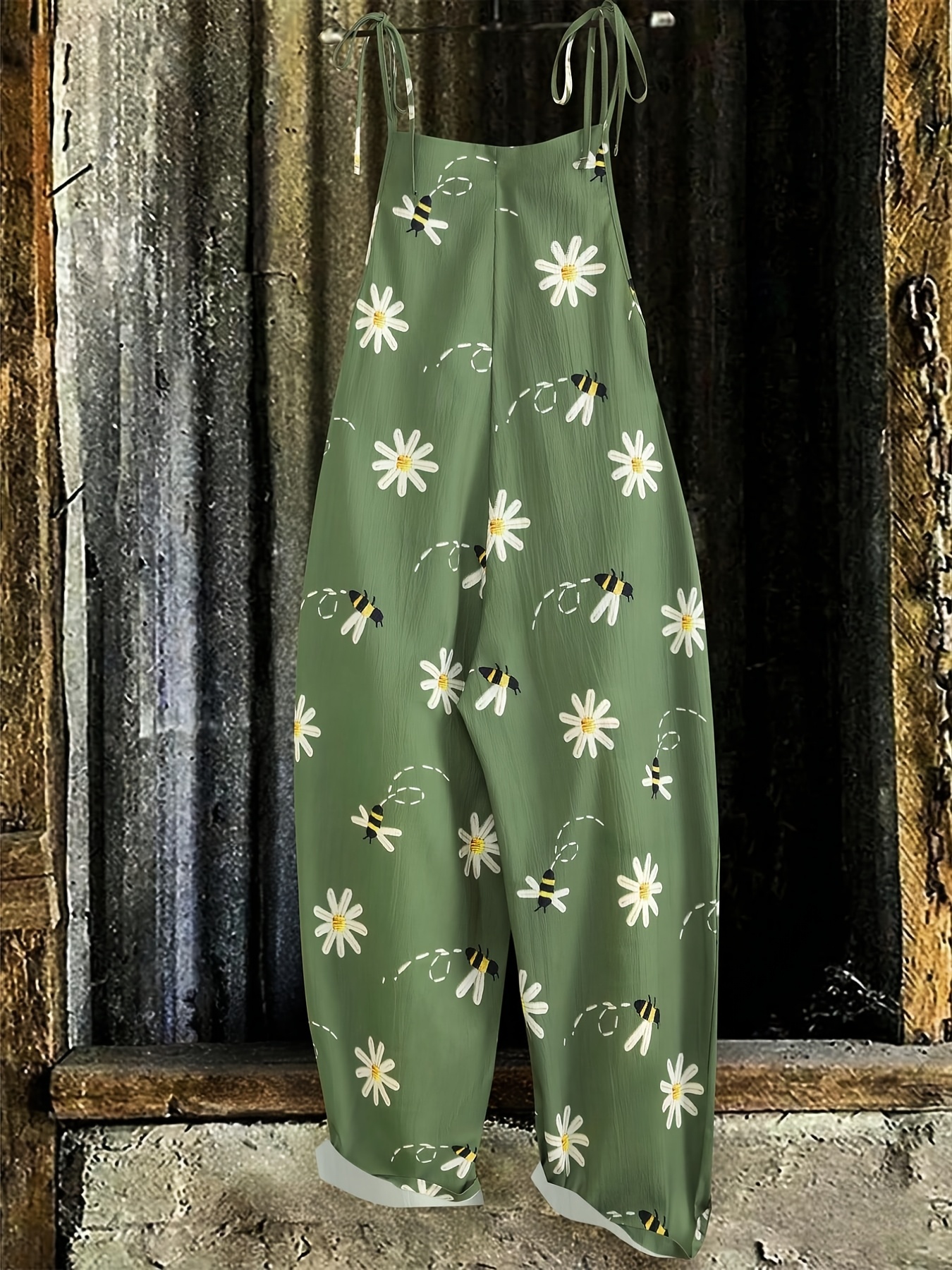 plus size   daisy jumpsuit plus size casual sleeveless wide leg romper y2k clothes   outfits trendy bohemian ensembles comfortable relaxed fit casual jumpsuits stylish detail party casual wear