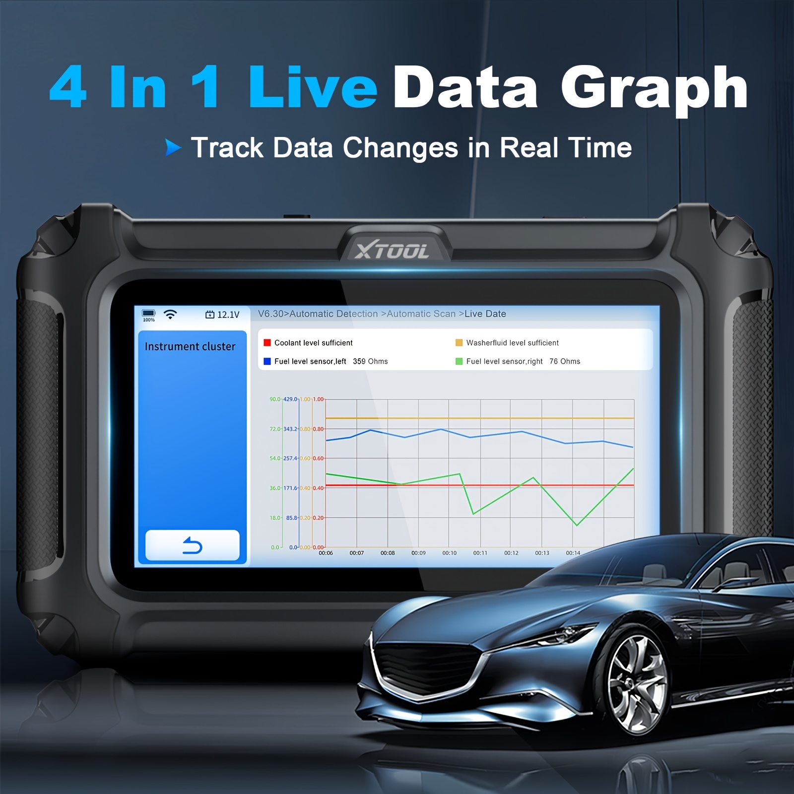 XTOOL D5S 2026 OBD2 Diagnostic Tool | Engine/Abs/Srs/Transmission Analysis, FCA/CAN FD, 16+ Resets (Epb/Oil/Sas/Epb/Dpf), ABS Bleeding, Battery Matching & Free Lifetime Wi-Fi Updates