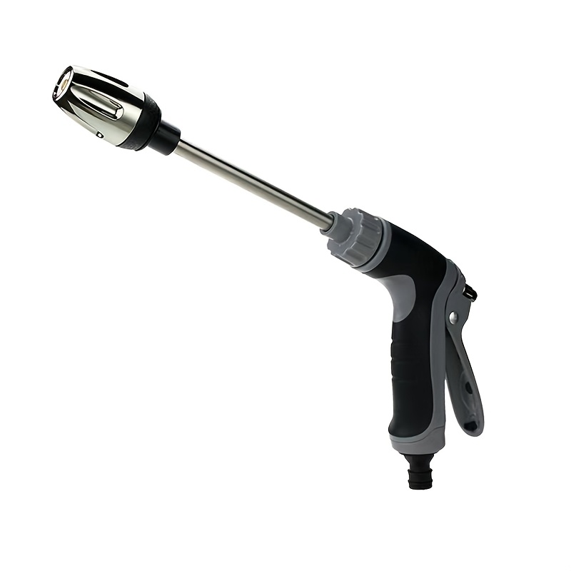 TEMU High-pressure Cleaning Water Gun, With Long Handle And Foam Bottle Adjustable Nozzle, Waterless Hose, Suitable For Cleaning And Irrigating Cars,