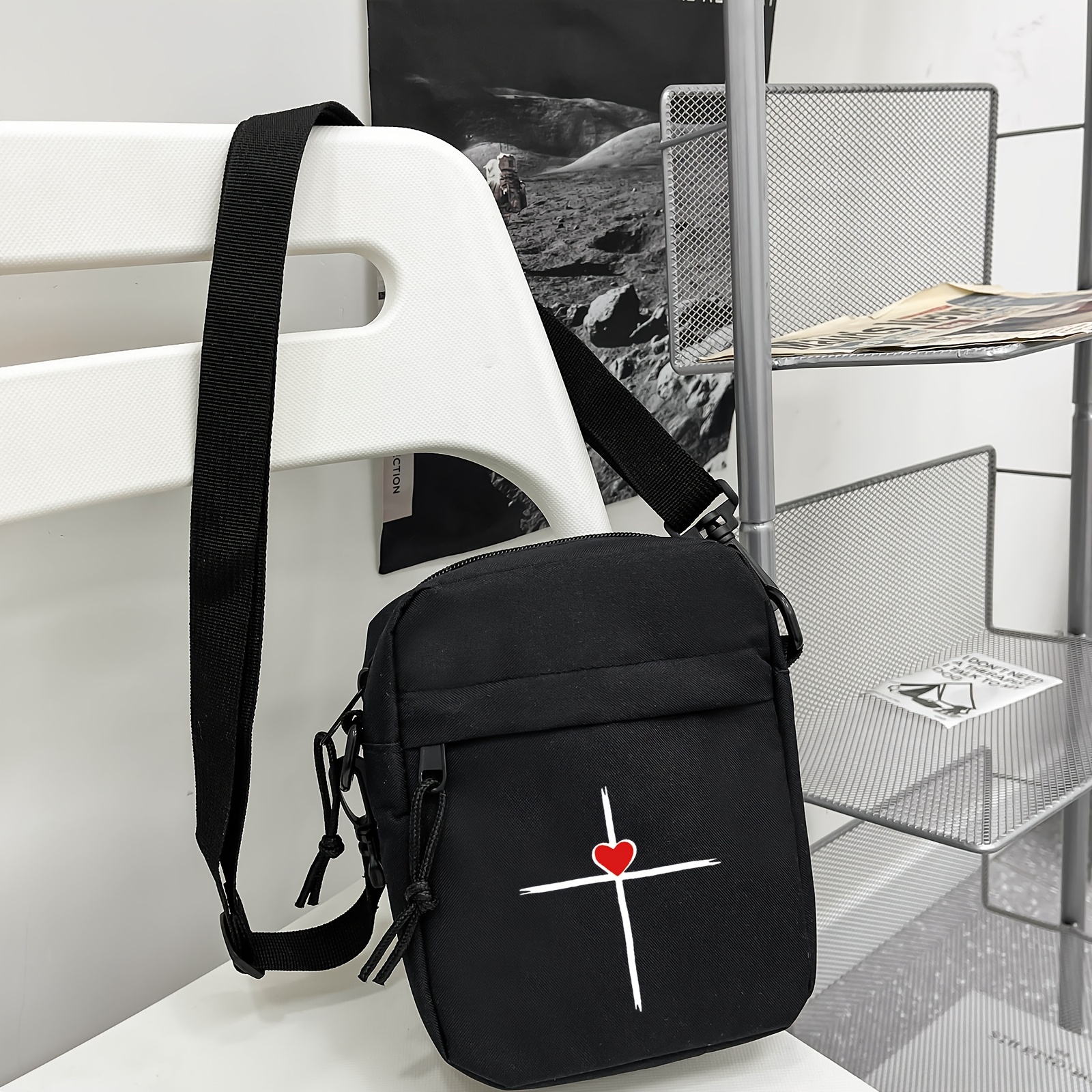 Stylish Black and Red men’s  Bag 1 stylish mens black crossbody bag red casual - Temu Ghana main image 4