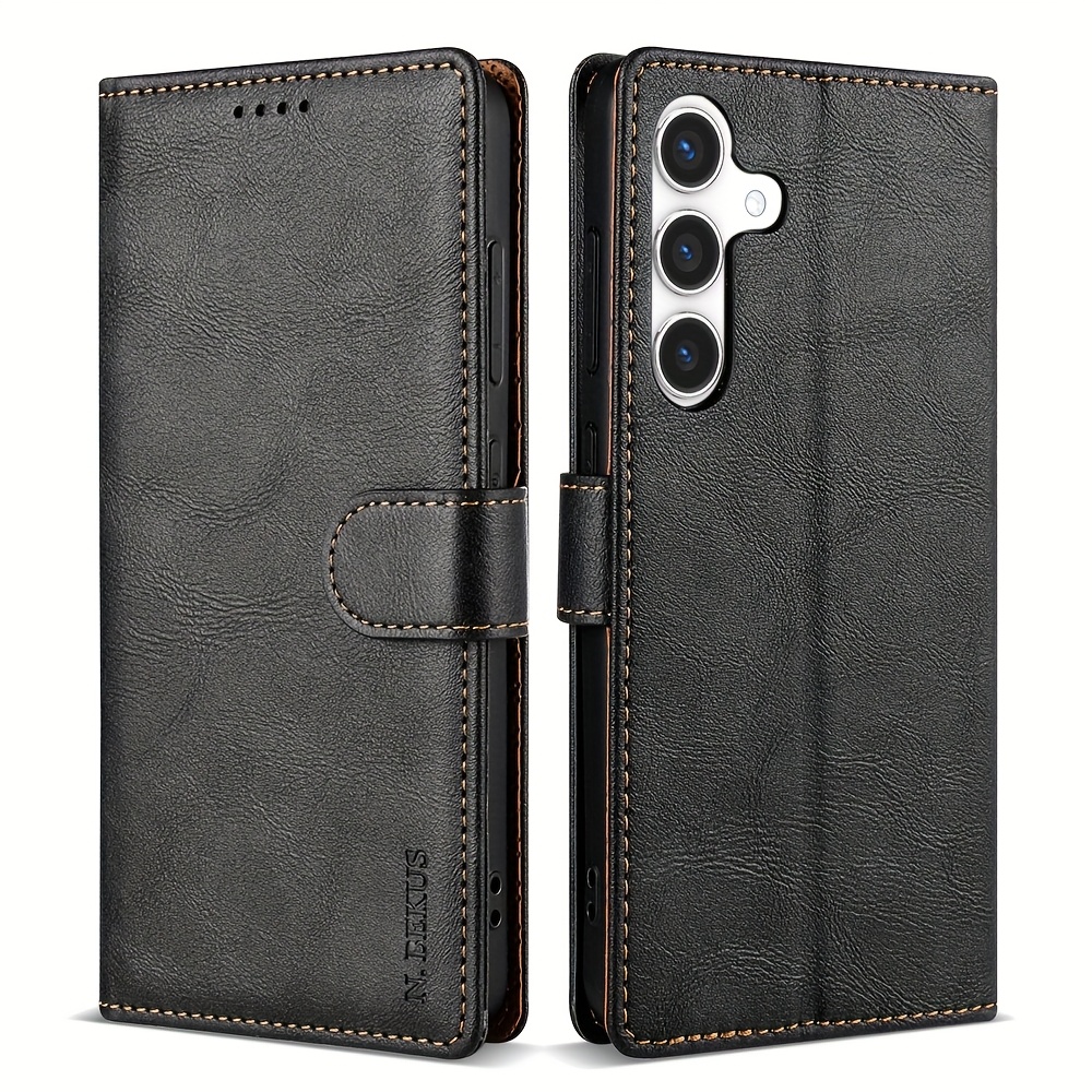 E-shop Handyhülle: Kunstleder-Hülle für for Samsung Galaxy A57 A37 A17 A56 A36 A26 A16 A55 A35 A15 A54 A34 A14 A53 A33 A13 mit Kartenhalter, Kickstand,