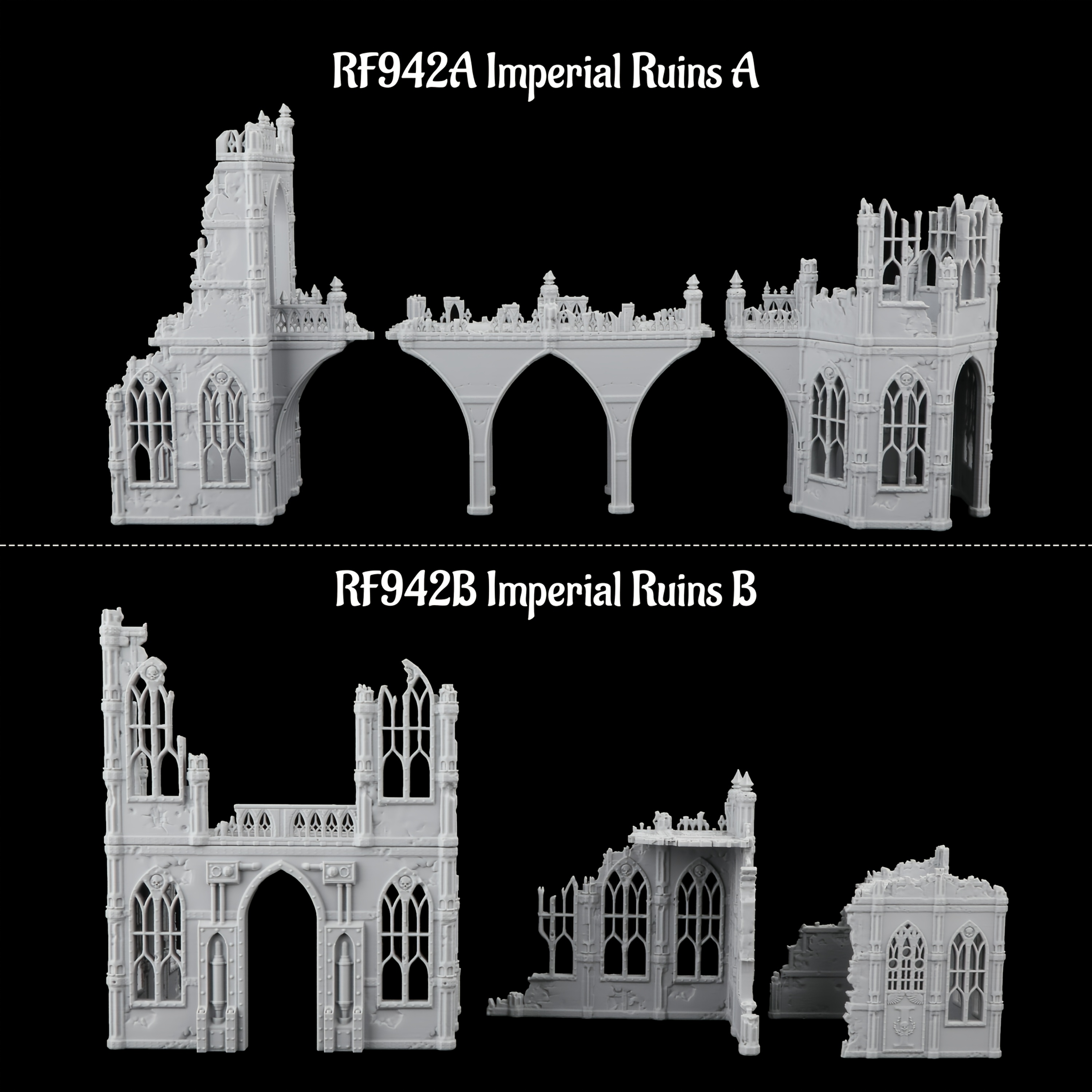 Small-Scale Models of Imperial Ruins for RPGs, Fantasy Scenery