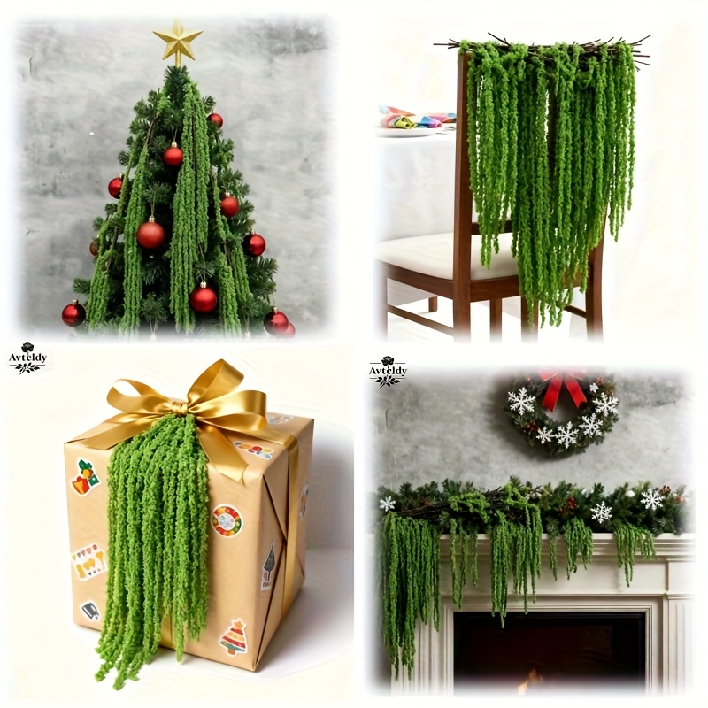 4pcs Ultra-long Artificial Hanging Rice Flowers - Outdoor Fake , Hanging Green Plant Forest Scenery, Hanging Plants With Brown Stems, Wedding Arches