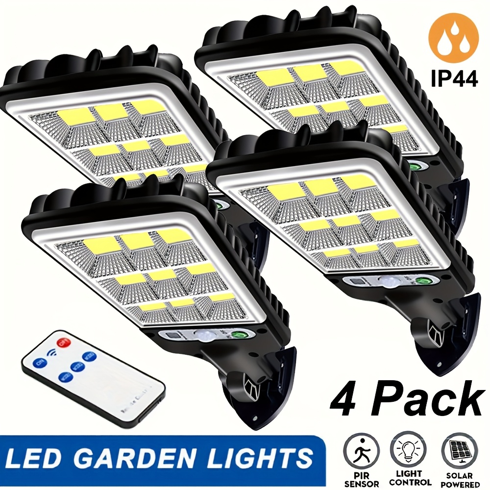 

4pack Solar Motion Sensor Lights With , Solar Panel Powered Security Lights, Pathway Light For Garden Garage Yard Backyard Patio Stage