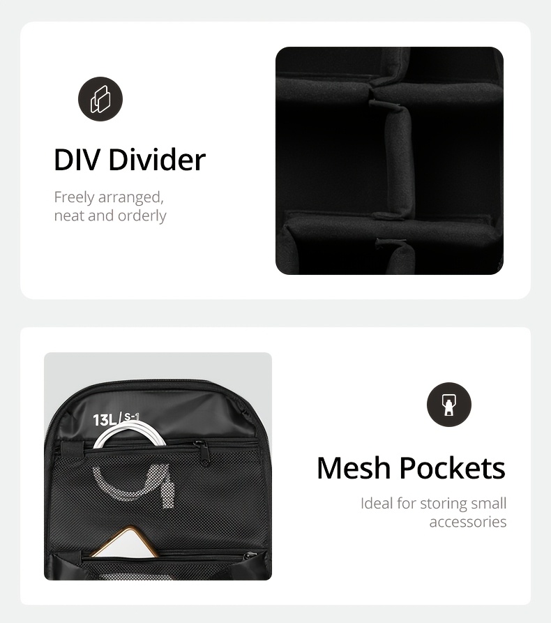   per fotocamera rigido multifunzionale,     da viaggio e campeggio per attività allaperto, borsa portaoggetti quotidiana per fotocamera dslr per   nikon sony   dslr   tele  videocamera | borsa per fotocamera con custodia    -s1 Dettagli dell'articolo 7