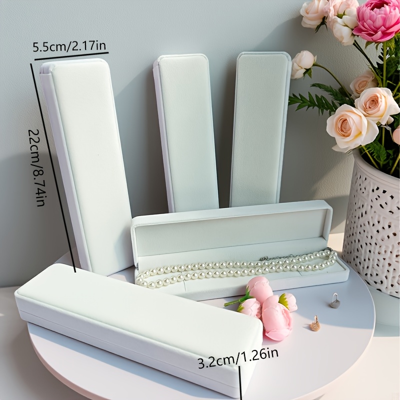3pcs Luxury Velvet Long Necklace Box Set, Sturdy Storage Case