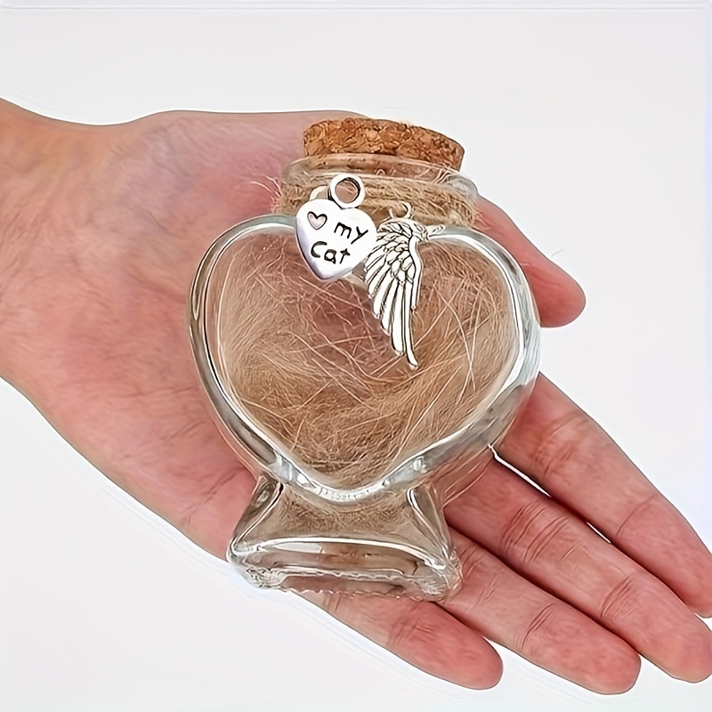Image of Pet Memorial Hair Bottle Keepsake, Memorial Gift For Loss Of Pet, Remembrance Box (1pc)