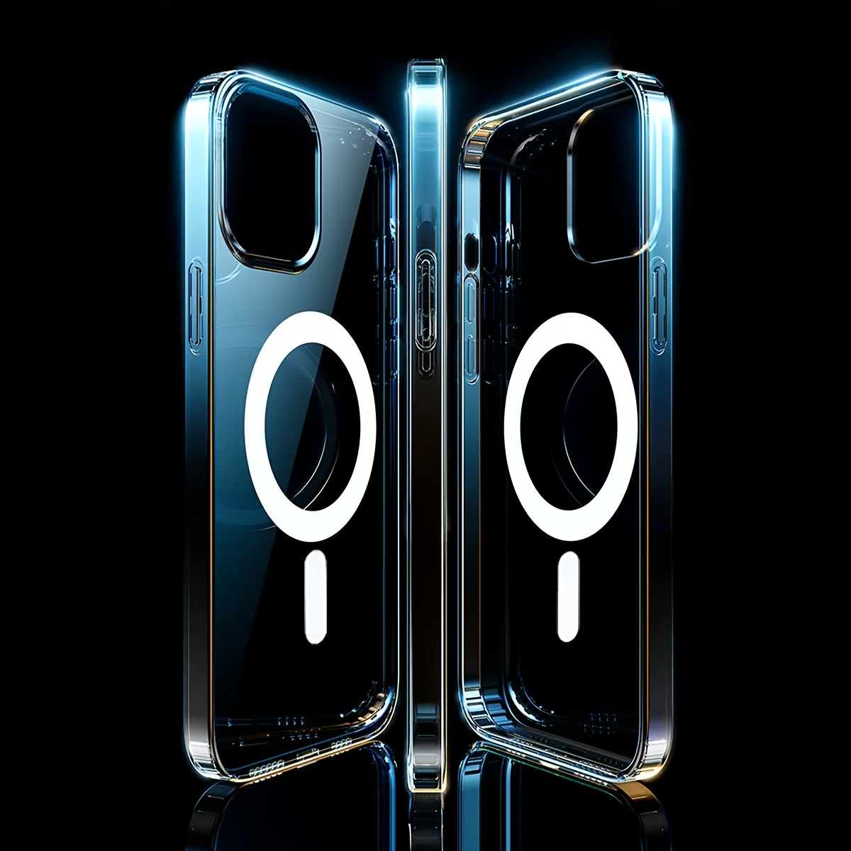   para teléfono: 1 pieza de cubierta magnética acrílica transparente para iphone 17 air 16 15 14 13 12 11 pro  , carcasa   de     anticaídas
