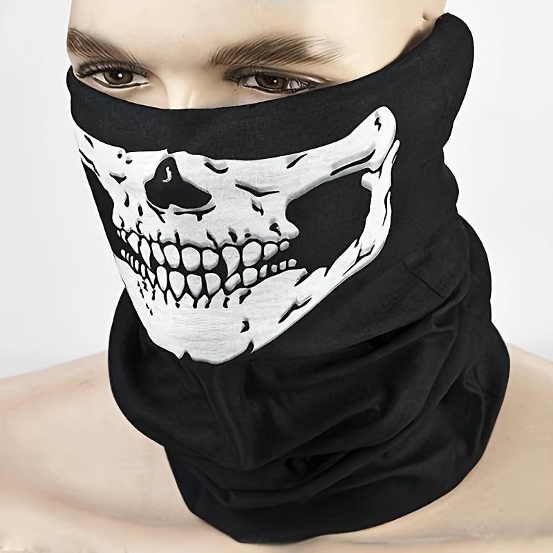 

Skull Pattern Uv Protection Face Mask - & Dustproof Scarf, Breathable Bandana For Skiing, Cycling & Outdoor Sports | Halloween & Costumes