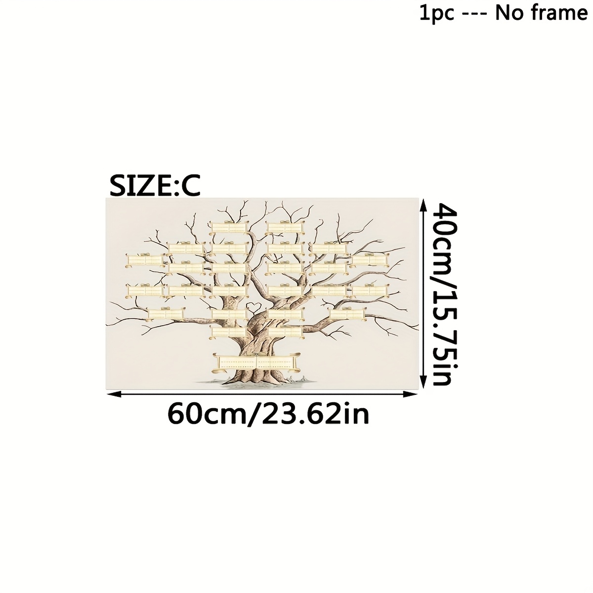 Image of 2d Flat, 1pc Frameless Family History Canvas Poster Family History Diagram Blank Fillable Family History Genealogy Canvas Core Poster Hanging Picture, Suitable For Living Room Bedroom Decoration