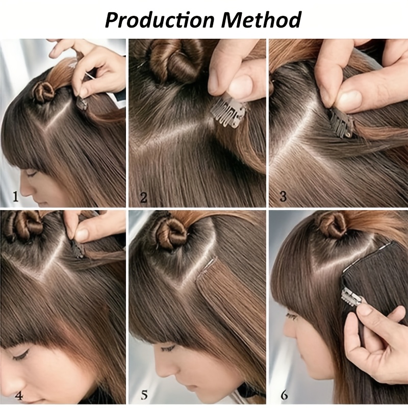 elegant womens long straight hair extensions heat resistant synthetic clips for blonde black hair daily use stylish hairpiece heatresistant hairpiece durable hairpiece details 6